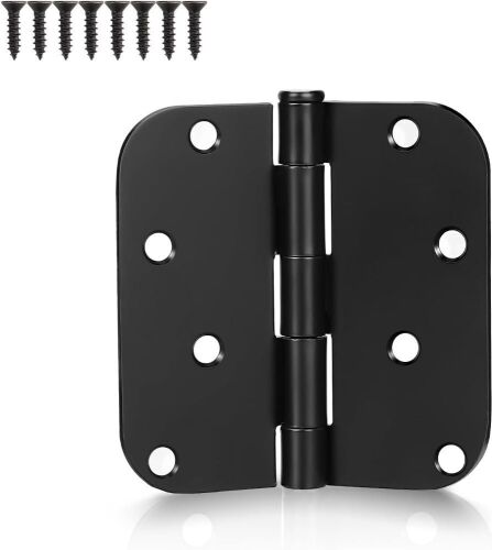 KNOBWELL 4" X 4" Square w 5/8" Radius Corner Interior Door Hinges in Black Finish, 50 Pk - Lot 378