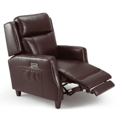 Electric Power Recliner Chair, Genuine Leather  - Lot 10