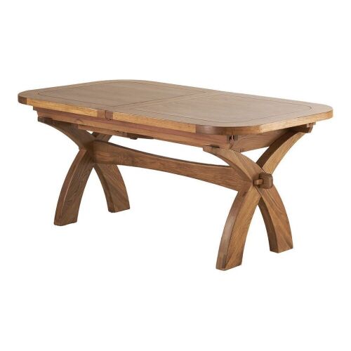 Hercules 6' x 3'3" Natural Solid Oak Extending Crossed Leg Dining Table  - Lot 40