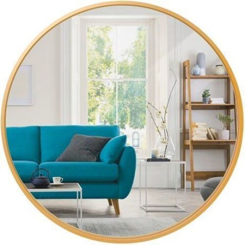 Framed Round Bathroom Vanity Wall Mirror w/ Anti-Blast Film - 36in  - Lot 117