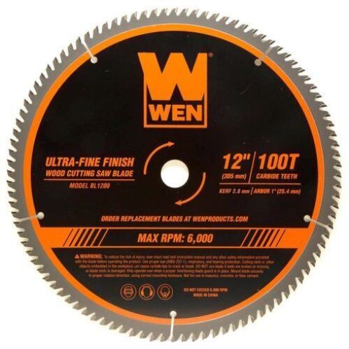 Lot of (2) WEN BL1200 12-Inch 100-Tooth Carbide-Tipped Ultra-Fine Finish Professional Woodworking Saw Blade for Miter Saws and Table Saws - Lot 280