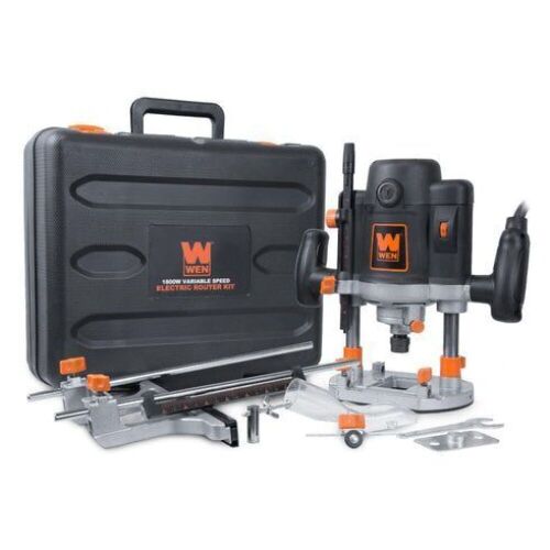 WEN RT6033 15-Amp Variable Speed Plunge Woodworking Router Kit with Carrying Case and Edge Guide - Lot 184