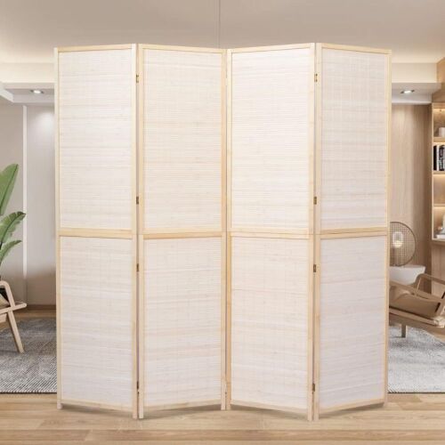 4 Panel Bamboo Room Divider, Beige - Lot 147