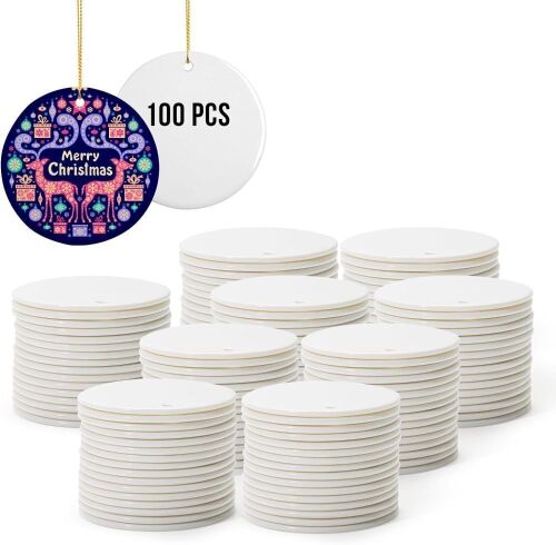 100 PCS Sublimation Ornaments 2.75" Round - Lot 149