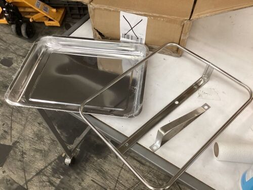 VEVOR Stainless Steel Mayo Tray Stand 18x14 Inch Adjustable Height 32-51 Inch  - Lot 155