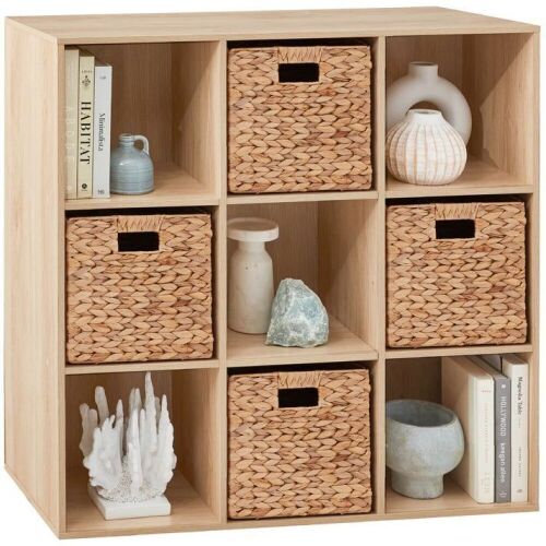 9-Cube Bookshelf Storage Display w/ 3 Removable Panels, Customizable Design  - Lot 166