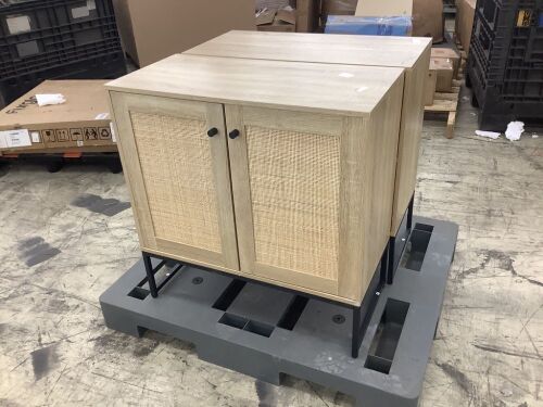 Lot of (2) 2-Door Rattan Storage Cabinets - Lot 167