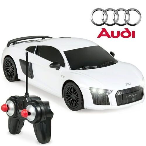Lot of (2) 1/24 Scale 27MHz Officially Licensed Remote Control Audi R8 Luxury RC Sport Toy Car w/ Lights, Shock Suspension System - Lot 100D