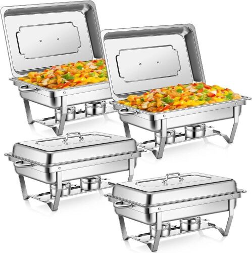 11L Stainless Steel Chafing Dish, 4 Pack  - Lot 45