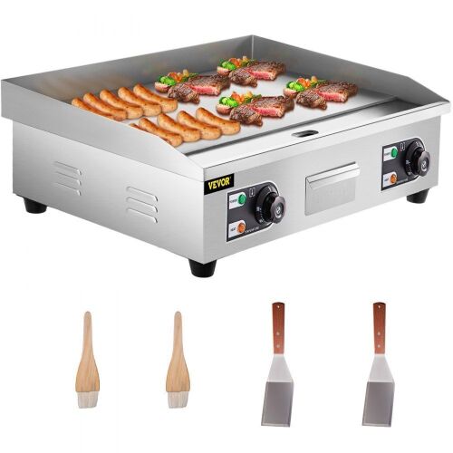 VEVOR 26" 3200W Stainless Steel Electric Countertop Griddle w/Drip Hole, No Plug - Lot 46