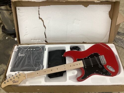 GLARRY 39" Left Handed Full Size Electric Guitar for Beginner with 20W Amp and Accessories  - Lot 47