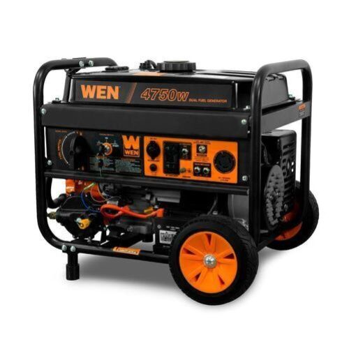 WEN DF475T 4,750/3,800-Watt 120-Volt/240-Volt Dual Fuel Gasoline and Propane Powered Electric Start Portable Generator w/ Wheel Kit - Lot 11