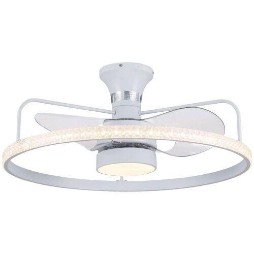 26" Round Ceiling Fan with LED Light, 3-Color Dimmable, 3 Speed - Lot 41
