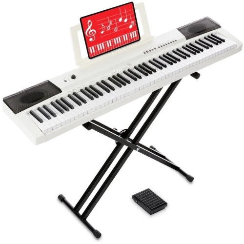 88-Key Digital Piano Set w/ Semi-Weighted Keys, Stand, Sustain Pedal - Lot 8227