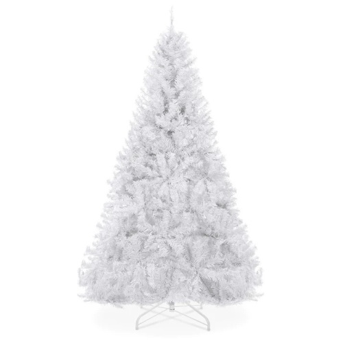 Premium White Artificial Pine Christmas Tree w/ Tips, Foldable Metal Base 6ft - Lot 8431
