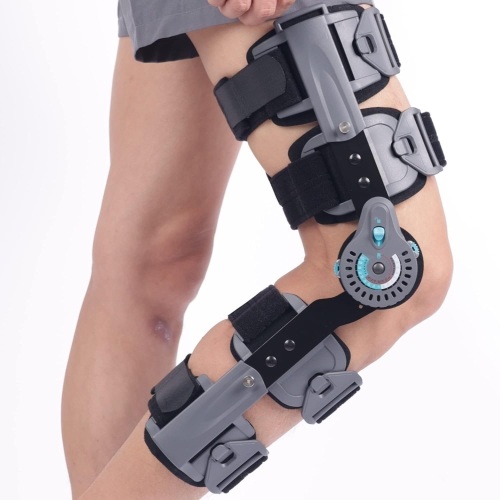 Komzer Hinged ROM Post OP Knee Immobilizer Leg Braces Orthopedic Patella Knee Brace Knee Immobilizer Brace Support Orthosis, Adjustable for Left Leg and Right Leg - Lot 8439
