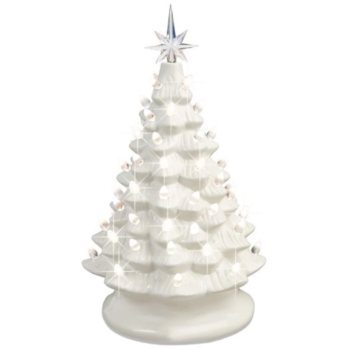 Pre-Lit Ceramic Tabletop Christmas Tree with Lights- 15in - Lot 8419
