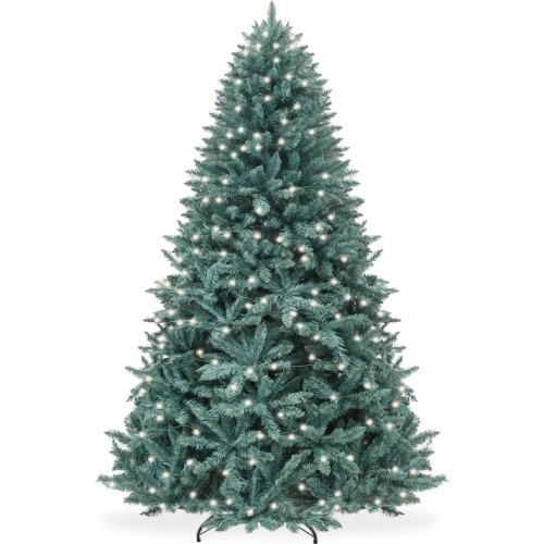 Pre-Lit Blue Spruce Christmas Tree w/ Foldable Base, Incandescent Lights 9ft - Lot 8423