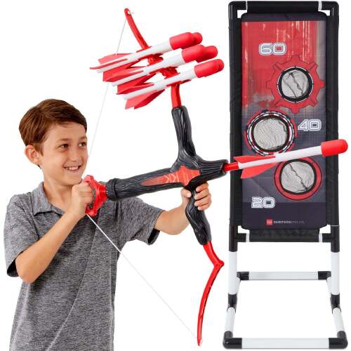Kids Bow & Arrow Set, Children's Play Archery Toy w/ Target Stand - Lot 8354
