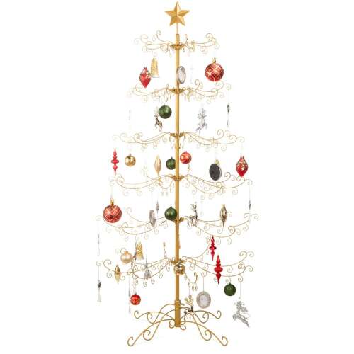Wrought Iron Christmas Tree Ornament Display w/ Easy Assembly, Stand - Lot 8376