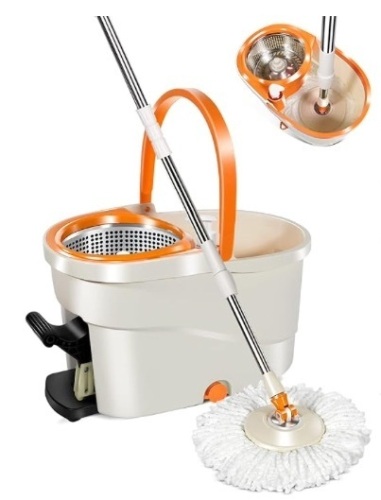 Masthome Mop and Bucket with Wringer Set, Spin Mops with Bucket and Foot Pedal, 360 Spin Mop and Bucket  - Lot 146