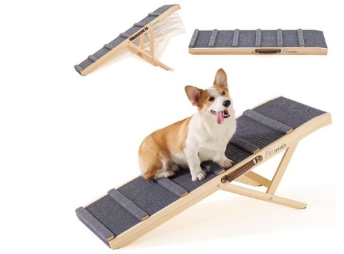 IVVIQQ Dog Ramp, Wooden Adjustable Pet Ramp - Lot 159