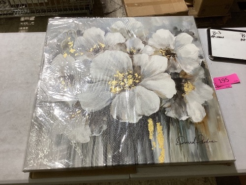 30" x 30" Canvas flower art - Lot 195