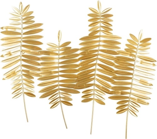 KUWIVO Metal Fern Leaves Wall Decor for Living Room Bedroom, 28" x 24", Gold - Lot 104a