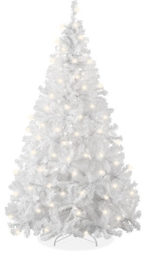 4 1/2' Pre-Lit Hinged Artificial White Pine Christmas Tree w/ Lights, Metal Stand $99.99 - Lot 217