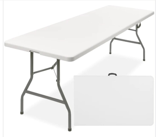 Portable Folding Plastic Dining Table w/ Handle, Lock - 8ft $189.99 - Lot 222