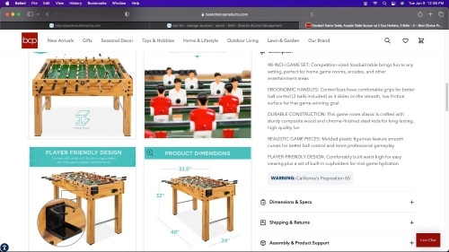 Foosball Game Table, Arcade Table Soccer w/ 2 Cup Holders, 2 Balls - 48in $189.99 - Lot 224