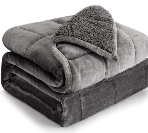Mr Sandman Sherpa Weighted Blanket 60 x 90" 20lbs Grey - Lot 131
