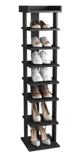 HOMEFORT 7-Tier Wood Shoe Rack, Entryway Shoe Tower,Vertical Shoe Organizer, Wooden Shoe Storage Stand(Black) $79.99 - Lot 232