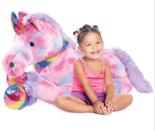 Kids Extra Large Life-Size Plush Rainbow Unicorn Stuffed Animal w/ Soft Fur $74.99 - Lot 293