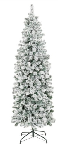 7 1/2' Snow Flocked Artificial Pencil Christmas Tree w/ Stand $139.99 - Lot 299
