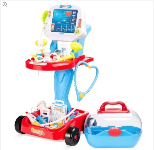 Play Doctor Kit for Kids, Boys & Girls with 17 Accessories, Mobile Cart $79.99 - Lot 316