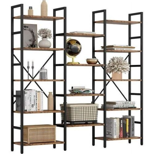 Triple Wide 5 Tier Industrial Bookcase  - Lot 93