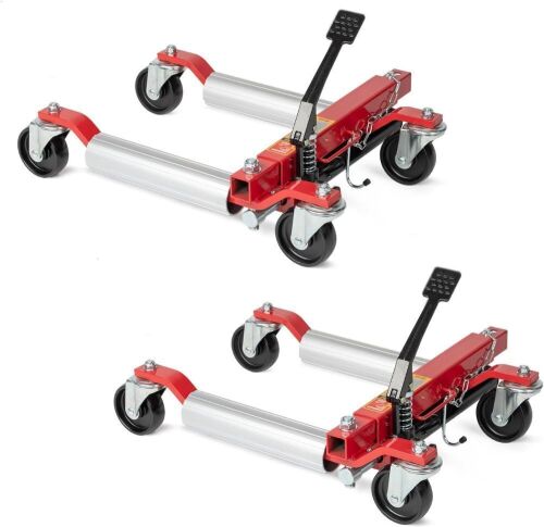12'' Wheel Vehicle Positioning Jack with Ratcheting Foot Pedal, 1500lb Capacity, Set of 2  - Lot 95