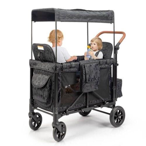 LALAHO Folding Stroller Wagon, Face to Face High Seat with Canopy - Lot 96