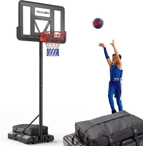 PEXMOR 44 Inch Basketball Hoop Outdoor 10 ft Adjustable - Lot 97