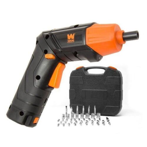 WEN 49140 4V Max Lithium Ion Rechargeable Cordless Electric Screwdriver and Flashlight with Carrying Case and 40+ Accessories - Lot 236