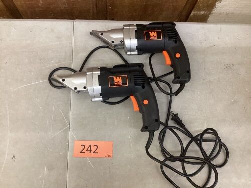 Lot of (2) WEN 3650 Variable Speed Swivel Head Electric Metal Shear - 1 Used - Lot 242