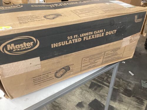 Master Flow 9 in. x 25 ft. Insulated Flexible Duct R6 Silver Jacket - Lot 542