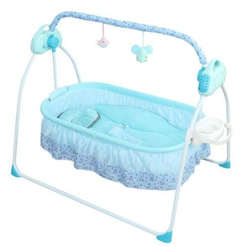 Anqidi Electric 5-Speed Auto-Swing Baby Crib w/Remote, Bluetooth Music - Lot 731