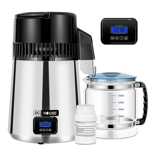 ECO-WORTHY 1 Gallon Water Distiller with 304 Stainless Steel Filter and CNC Timing LCD Display - Lot 281