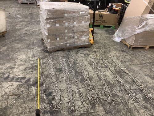 Pallet of (50) Cases of ShimmerScreen 61" High Quality Metal Bead Strands, 80 Strands Per Case - Lot 294