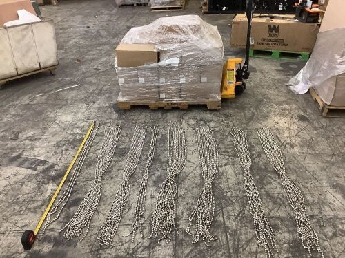 Pallet of (32) Cases of ShimmerScreen 61" High Quality Metal Bead Strands, 80 Strands Per Case - Lot 295