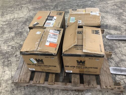 Lot of (4) WEN DC3401 5.7-Amp 660 CFM Rolling Dust Collector with 12-Gallon Bag and Optional Wall Mount - Lot 620