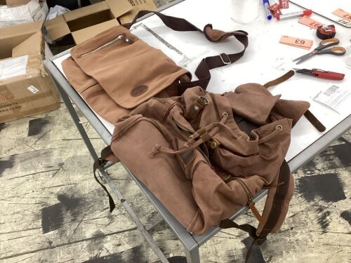 Canvas Messenger Bag & Backpack  - Lot 587