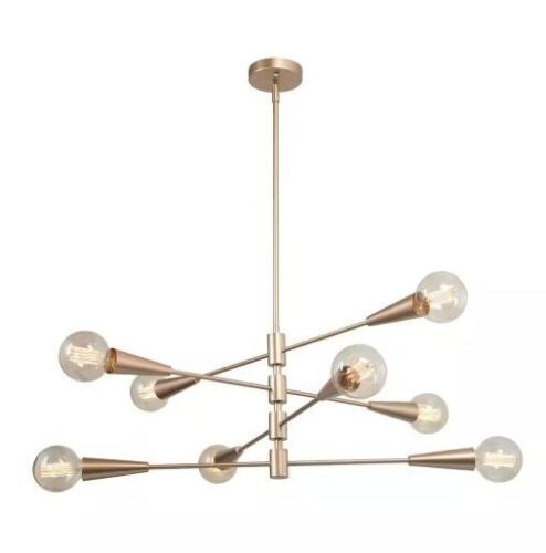 8-Light Mid-Century Modern Gold Sputnik Chandelier - Lot 702